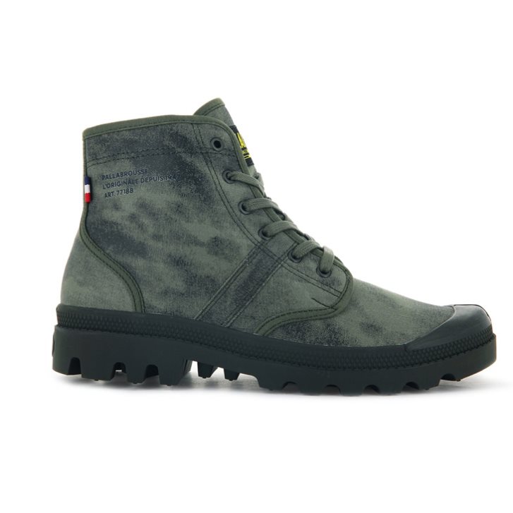 Bottes Palladium Pallabrousse Legion WAX Femme Vert Olive | FR MLC326T